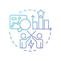 Competitive rivals blue gradient concept icon. Intensity of competition within industry. Porter 5 forces. Round shape line illustration. Abstract idea. Graphic design. Easy to use in brochure vector