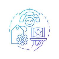 Customer power blue gradient concept icon. Clients influence on prices and market processes. Porter 5 forces. Round shape line illustration. Abstract idea. Graphic design. Easy to use in article vector