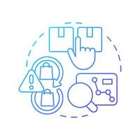 Threat of substitutes blue gradient concept icon. Customers switching to alternative products. Porter 5 forces. Round shape line illustration. Abstract idea. Graphic design. Easy to use in brochure vector