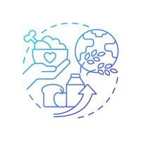 Zero hunger blue gradient concept icon. Food management. Farming, agriculture. Ecosystem, ecology. Round shape line illustration. Abstract idea. Graphic design. Easy to use in infographic vector