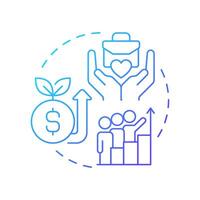 Decent work and economic growth blue gradient concept icon. Sustainable development. Round shape line illustration. Abstract idea. Graphic design. Easy to use in infographic, presentation vector