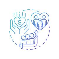 No poverty blue gradient concept icon. Social equality. Economic growth, finance. Round shape line illustration. Abstract idea. Graphic design. Easy to use in infographic, presentation vector
