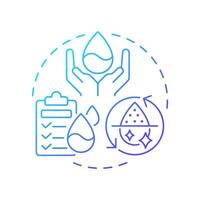Clean water and sanitation blue gradient concept icon. Regulatory compliance, checklist. Round shape line illustration. Abstract idea. Graphic design. Easy to use in infographic, presentation vector