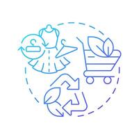 Responsible consumption and production blue gradient concept icon. Ecology preservation, recycling. Round shape line illustration. Abstract idea. Graphic design. Easy to use in infographic vector