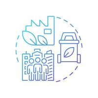 Sustainable cities and communities blue gradient concept icon. Green buildings, ecology. Round shape line illustration. Abstract idea. Graphic design. Easy to use in infographic, presentation vector