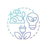 Affordable and clean energy blue gradient concept icon. Green power, electricity. Round shape line illustration. Abstract idea. Graphic design. Easy to use in infographic, presentation vector