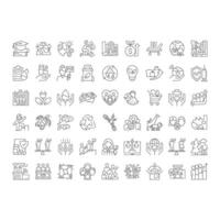 Sustainable development goal linear icons set. Green energy, production. Industrialization, innovation. Customizable thin line symbols. Isolated outline illustrations. Editable stroke vector