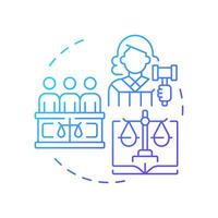 Peace, justice and strong institutions blue gradient concept icon. Court legislation. Round shape line illustration. Abstract idea. Graphic design. Easy to use in infographic, presentation vector