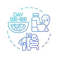 Calorie quality blue gradient concept icon. Nutrition management, food organization. Round shape line illustration. Abstract idea. Graphic design. Easy to use in infographic, presentation vector