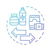 Meal replacement blue gradient concept icon. Healthy food, products. Health care. Round shape line illustration. Abstract idea. Graphic design. Easy to use in infographic, presentation vector