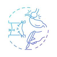 Bariatric surgery blue gradient concept icon. Medical operation, anatomy. Obesity management. Round shape line illustration. Abstract idea. Graphic design. Easy to use in infographic, presentation vector