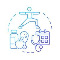 Weight maintenance blue gradient concept icon. Healthy lifestyle. Nutrition management, schedule. Round shape line illustration. Abstract idea. Graphic design. Easy to use in infographic, presentation vector