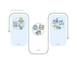 Diet organization rectangle infographic . Weight control, obesity management. Data visualization with 3 steps. Editable rectangular options chart vector