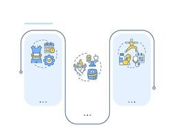 Weight loss methods rectangle infographic . Meal control. Exercise, metabolism. Data visualization with 3 steps. Editable rectangular options chart vector