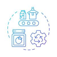 Food processing blue gradient concept icon. Production technology, tools. Packaging, reusing. Round shape line illustration. Abstract idea. Graphic design. Easy to use in infographic, presentation vector