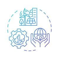Environmental sustainability blue gradient concept icon. Green energy, ecology preservation. Round shape line illustration. Abstract idea. Graphic design. Easy to use in infographic, presentation vector