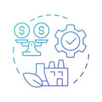 Economic sustainability blue gradient concept icon. Financial equality, balance. Green production. Round shape line illustration. Abstract idea. Graphic design. Easy to use in infographic vector