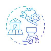 Food production blue gradient concept icon. Farming agriculture, harvesting. Cultivation, industry. Round shape line illustration. Abstract idea. Graphic design. Easy to use in infographic vector