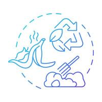 Resource and waste recovery blue gradient concept icon. Pollution recycling, reuse. Ecology preservation. Round shape line illustration. Abstract idea. Graphic design. Easy to use in infographic vector