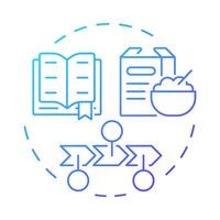 Food story blue gradient concept icon. Cooking recipe, cookbook. Steps, progress. Round shape line illustration. Abstract idea. Graphic design. Easy to use in infographic, presentation vector