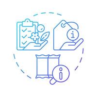 Clean labels blue gradient concept icon. Food safety marks, security. Regulation, compliance. Round shape line illustration. Abstract idea. Graphic design. Easy to use in infographic, presentation vector