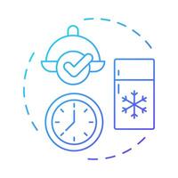 Chill blue gradient concept icon. Food freezer, equipment. Products preservation, safety. Round shape line illustration. Abstract idea. Graphic design. Easy to use in infographic, presentation vector