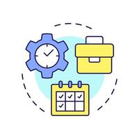 Employee attendance tracking multi color concept icon. Work monitoring, organization. Round shape line illustration. Abstract idea. Graphic design. Easy to use in infographic, presentation vector