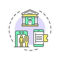 Government building visitor management multi color concept icon. Security measures. Round shape line illustration. Abstract idea. Graphic design. Easy to use in infographic, presentation vector