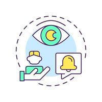 Social monitoring multi color concept icon. Tracking system, notification. Marketing research. Round shape line illustration. Abstract idea. Graphic design. Easy to use in infographic vector