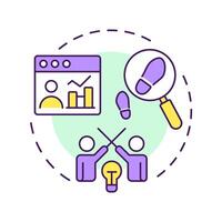 Competitor analysis multi color concept icon. Swot research. Business, statistics. Round shape line illustration. Abstract idea. Graphic design. Easy to use in infographic, presentation vector