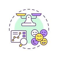 Emotion analysis multi color concept icon. Statistical metrics, analytics. Marketing, research. Round shape line illustration. Abstract idea. Graphic design. Easy to use in infographic vector