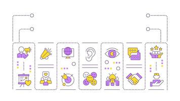 Social media monitoring word concept isolated on white. Internet trends tracking. Customers, consumers. Creative illustration banner surrounded by editable line colorful icons vector