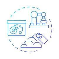 Material requirements planning blue gradient concept icon. MRP in manufacturing regulation. Inventory management. Round shape line illustration. Abstract idea. Graphic design. Easy to use in article vector