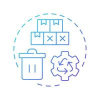 Minimizes inventory footprint blue gradient concept icon. Reduction in scrap and waste. Benefit of MRP II. Round shape line illustration. Abstract idea. Graphic design. Easy to use in article vector