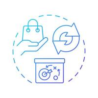 Reorder point planning blue gradient concept icon. Orders placement strategy. SAP consumption based regulation. Round shape line illustration. Abstract idea. Graphic design. Easy to use in article vector