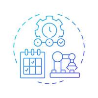 Time phased planning blue gradient concept icon. Manufacturing timelines. SAP consumption based regulation. Round shape line illustration. Abstract idea. Graphic design. Easy to use in article vector