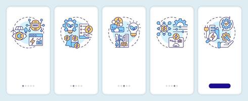 EMS system steps onboarding mobile app screen. Walkthrough 5 steps editable graphic instructions with linear concepts. UI, UX, GUI template vector
