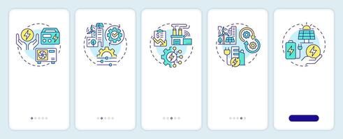 EMS applications onboarding mobile app screen. Walkthrough 5 steps editable graphic instructions with linear concepts. UI, UX, GUI template vector