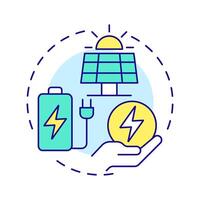 ESS multi color concept icon. Energy storage system, technology. Power supply, electrification. Round shape line illustration. Abstract idea. Graphic design. Easy to use in infographic vector