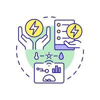 Forecast based EMS multi color concept icon. Statistical metrics. Energy consumption management. Round shape line illustration. Abstract idea. Graphic design. Easy to use in infographic vector