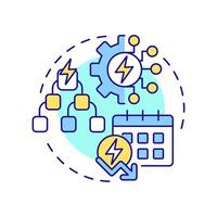 Top down switching multi color concept icon. Energy consumption management, control. Monitoring, tracking. Round shape line illustration. Abstract idea. Graphic design. Easy to use in infographic vector