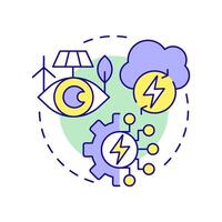 Cloud based EMS multi color concept icon. Data management, technology. Monitoring, tracking. Round shape line illustration. Abstract idea. Graphic design. Easy to use in infographic, presentation vector