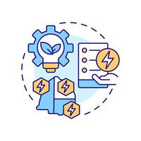 Energy management plan multi color concept icon. Green power, electrification. Strategy, organization. Round shape line illustration. Abstract idea. Graphic design. Easy to use in infographic vector