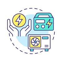 HEMS multi color concept icon. Home energy management system. Power consumption. Round shape line illustration. Abstract idea. Graphic design. Easy to use in infographic, presentation vector