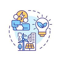 Implement EMS multi color concept icon. Energy management system. Urban electrification. Round shape line illustration. Abstract idea. Graphic design. Easy to use in infographic, presentation vector