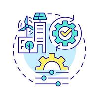 BEMS multi color concept icon. Building energy management system. Urban electrification. Round shape line illustration. Abstract idea. Graphic design. Easy to use in infographic, presentation vector