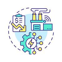 IEMS multi color concept icon. Industrial energy management. Factory electrification. Round shape line illustration. Abstract idea. Graphic design. Easy to use in infographic, presentation vector