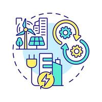 CEMS multi color concept icon. City electrification, energy management. Control system. Round shape line illustration. Abstract idea. Graphic design. Easy to use in infographic, presentation vector
