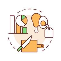 Rent and utilities multi color concept icon. Regular payments regulation. Restaurant operational costs. Round shape line illustration. Abstract idea. Graphic design. Easy to use in presentation vector