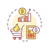 Portion control multi color concept icon. Dished cooking strategy. Restaurant business. Round shape line illustration. Abstract idea. Graphic design. Easy to use in promotional material vector
